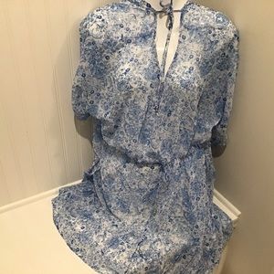 Swimsuit Coverup. XL (16-18) Blue White NWT